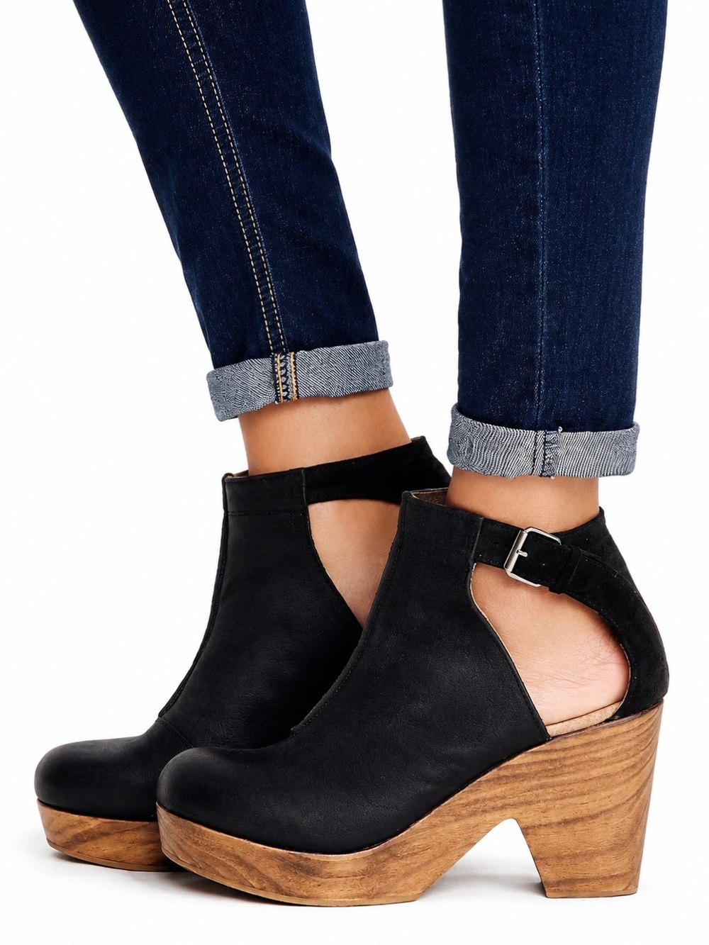 Free People Amber Orchard Clog Boots Black Leather EU 38 US 8 Made in Spain - Picture 5 of 16